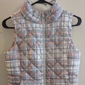 SO Womens Vest Pink Gray Full Zip Sleeveless Lined Vest Size XS